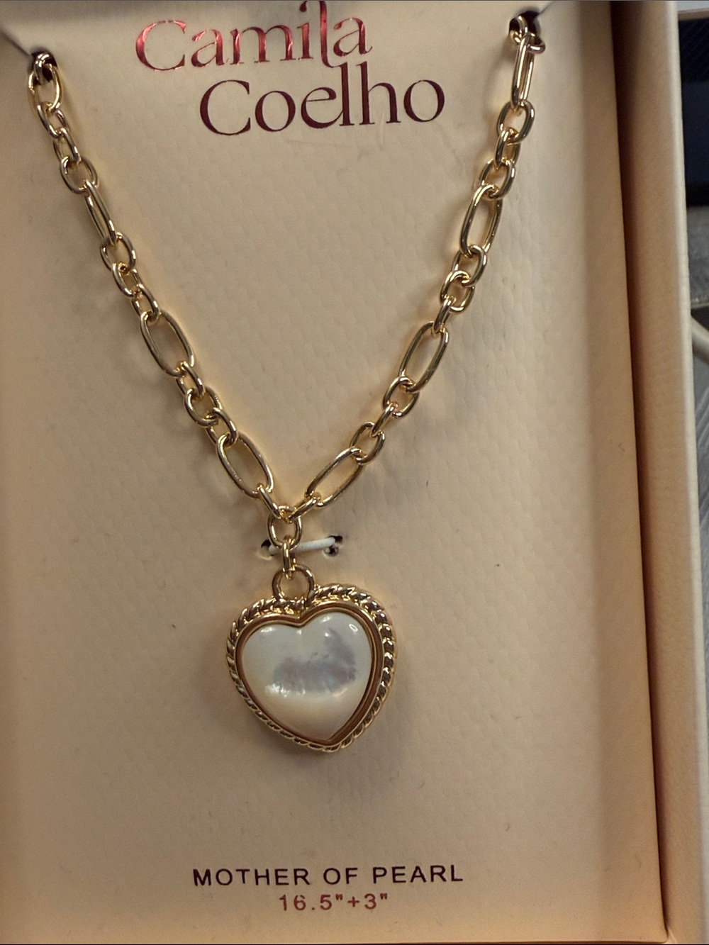 Camila Coelho Gold Heart Mother-of-Pearl Pendant Necklace